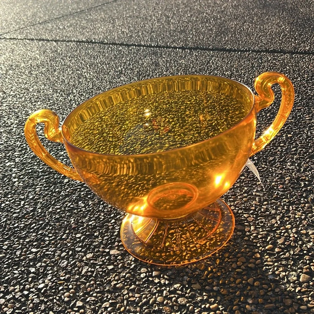 Target Amber Two-Handled Glass Pedestal Bowl